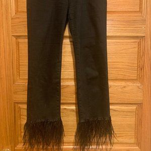 Frame Le High Straight Feather Jean - Black - Size 25